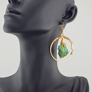 ✨Made-by-hand✨Empress👑 Aventurine Hoops